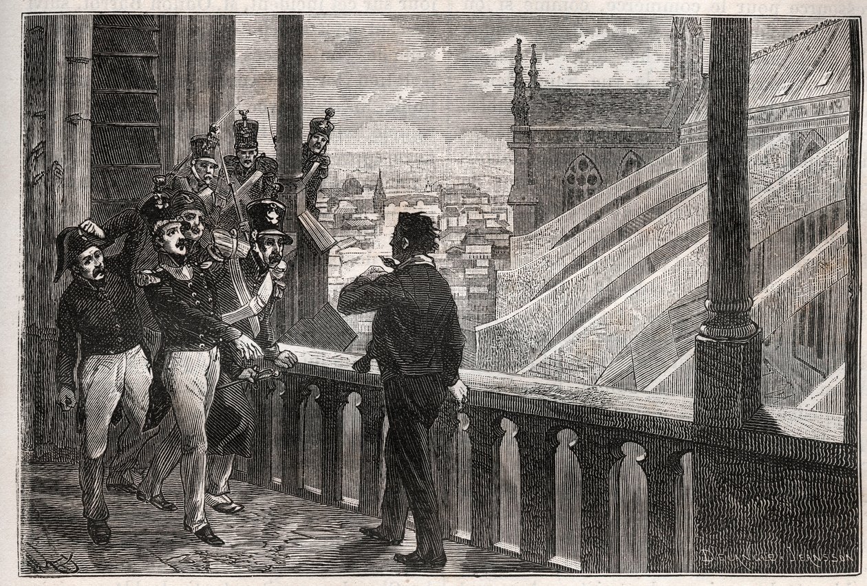 Útoky na Louis-Philippe I - Spiknutí věží Notre-Dame (Conspiration) 4. ledna od Unknown artist