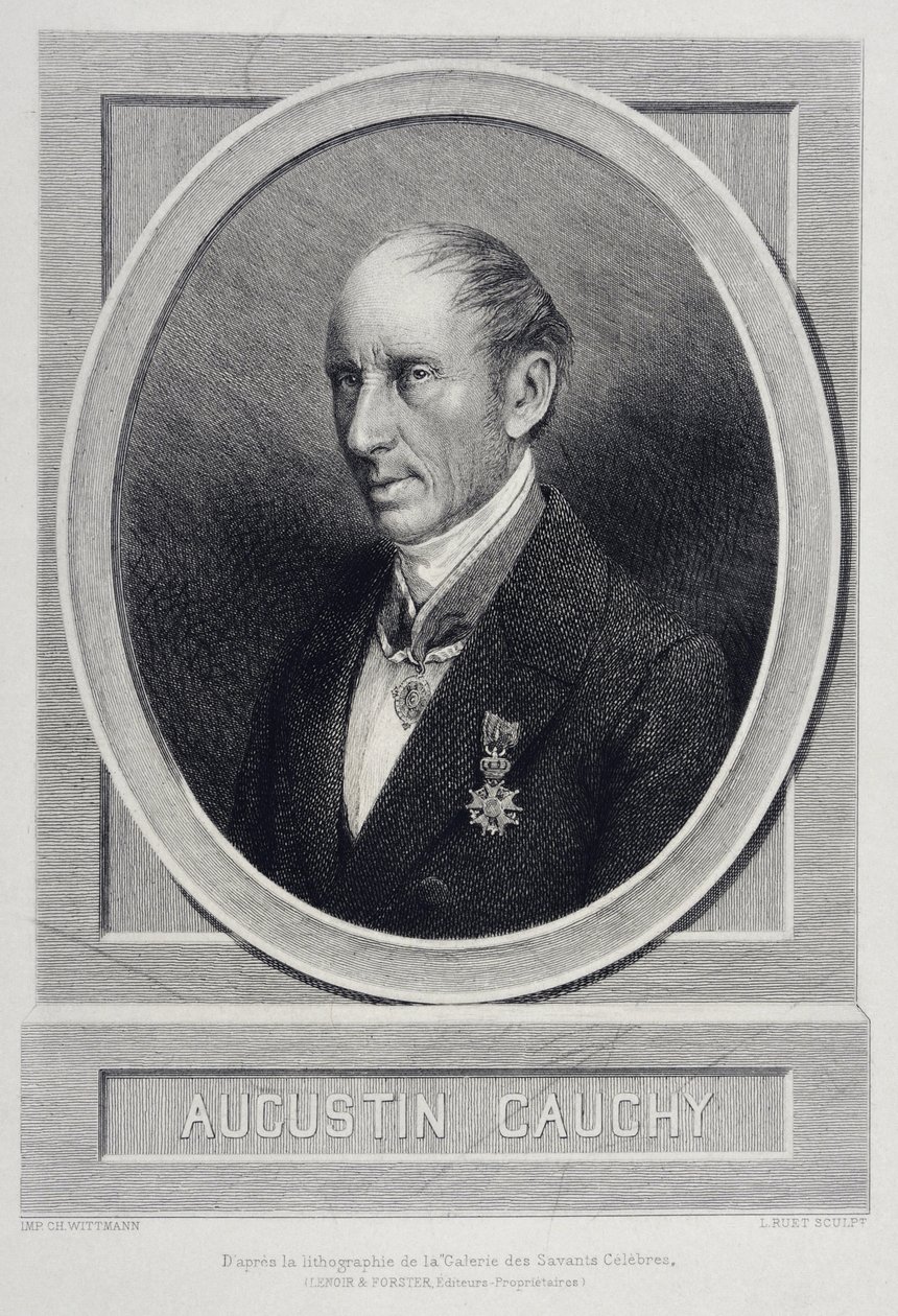 Augustin Louis Cauchy 1789-1857 anglický matematik - rytina od Unknown artist