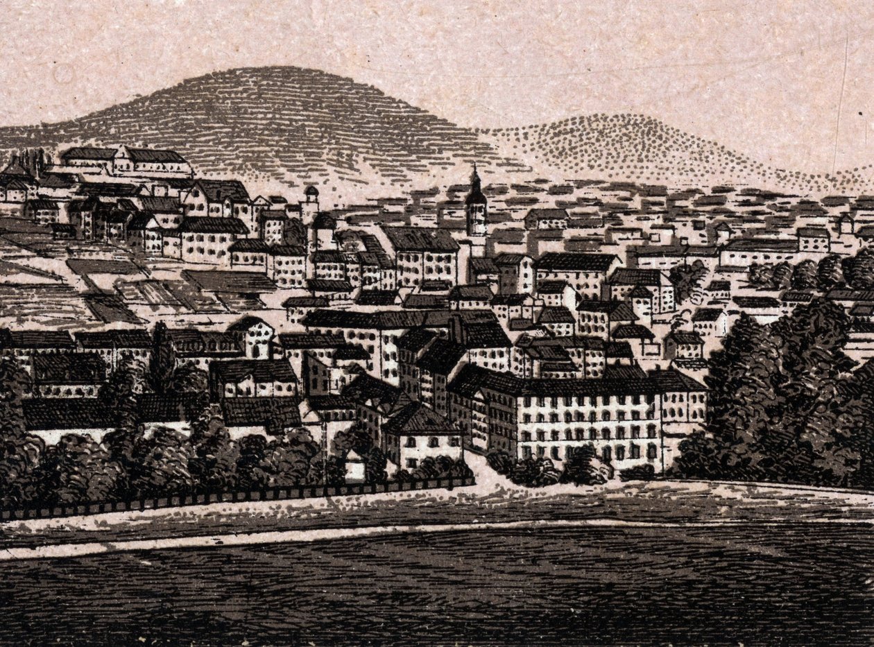 Baden Baden (Baden-Baden), Německo: pohled na město (General View). v „“ Svět ilustruje 168 pohledů““ Nedatováno (konec 19. století) od Unknown artist
