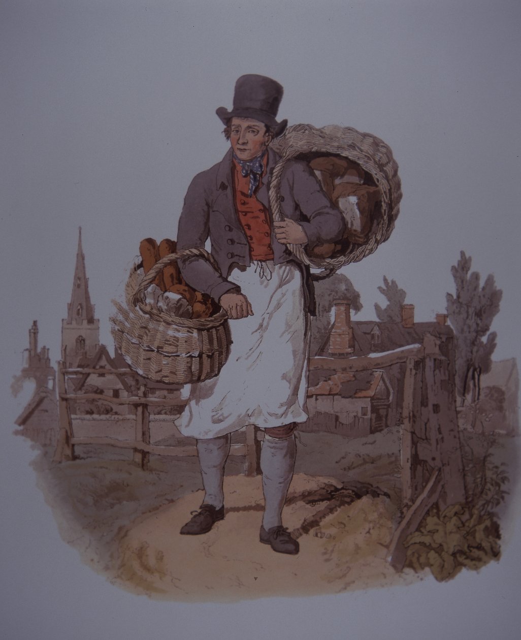 Pekař rozvážející chléb, počátek 19. století (barva lito) od Unknown artist