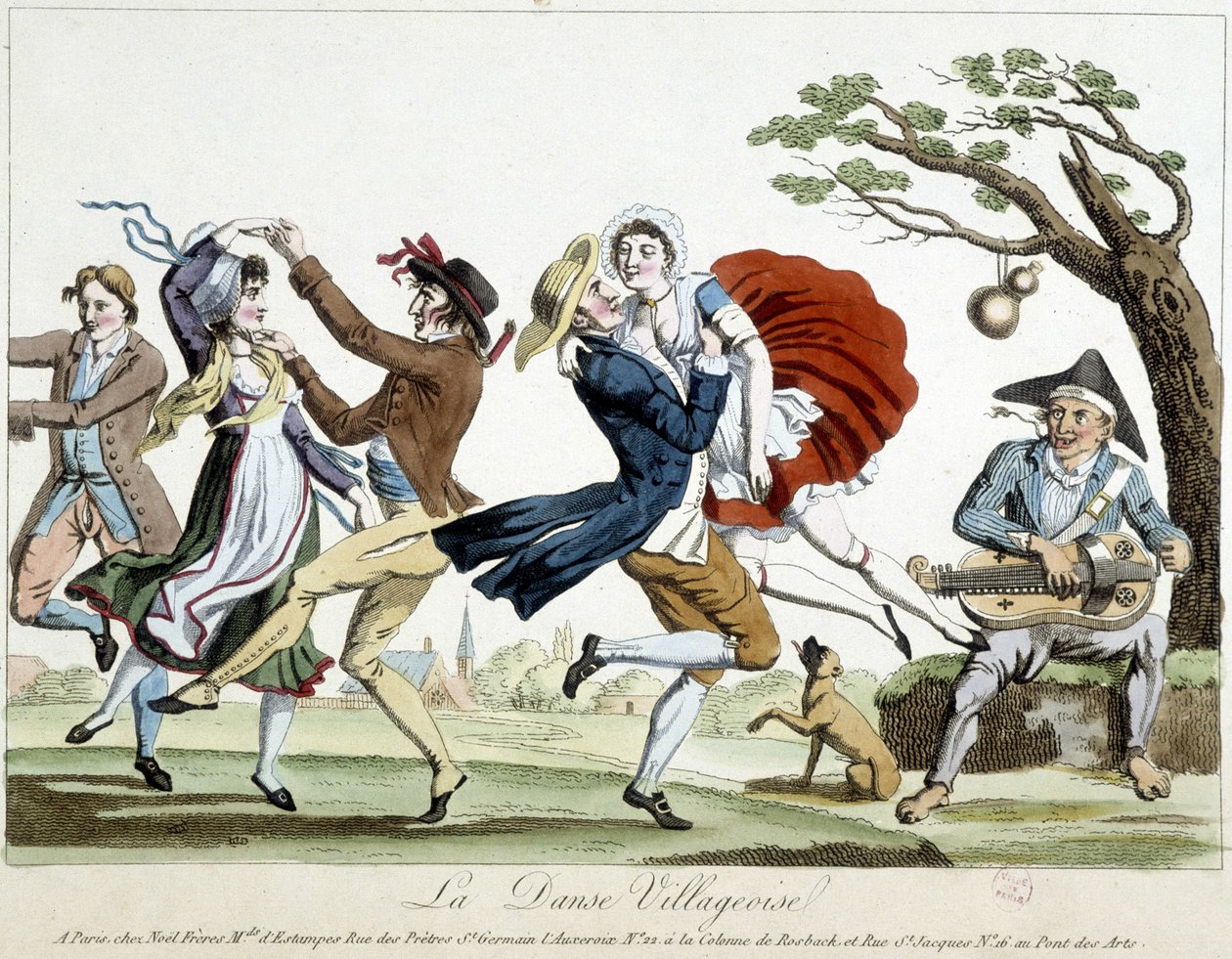 Ples: vesnický tanec - a.n.d., konec 18. století, Carnavalet. od Unknown artist