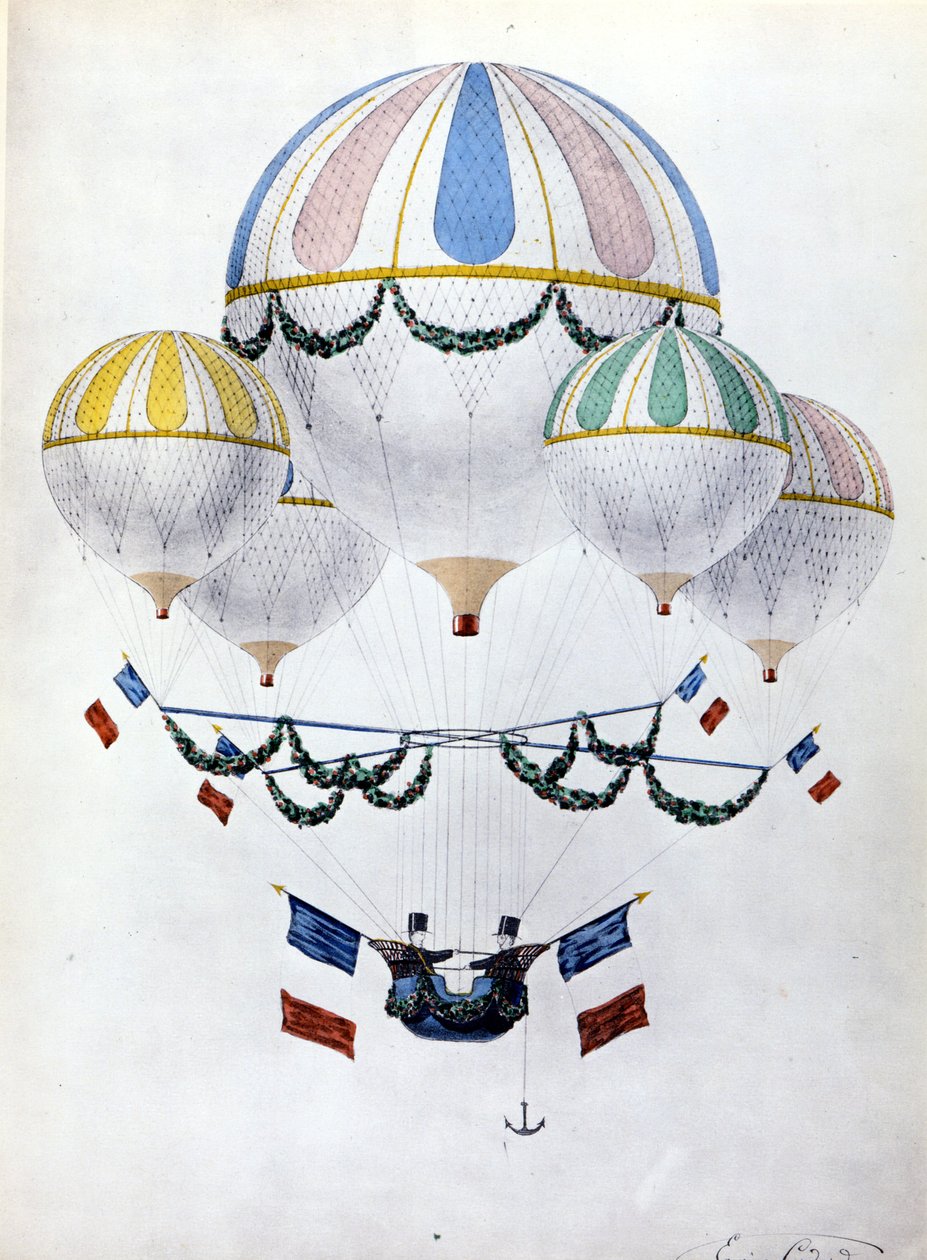 Balonová flotila Eugèna Godarda (1827 - 1890). od Unknown artist