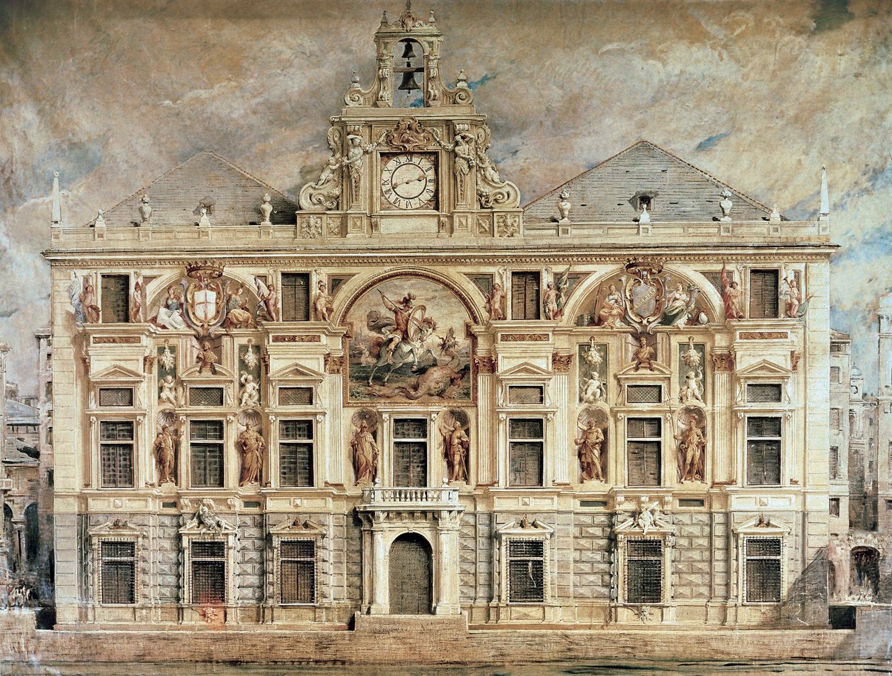 Bank of San Giorgio v Janově, Itálie od Unknown artist