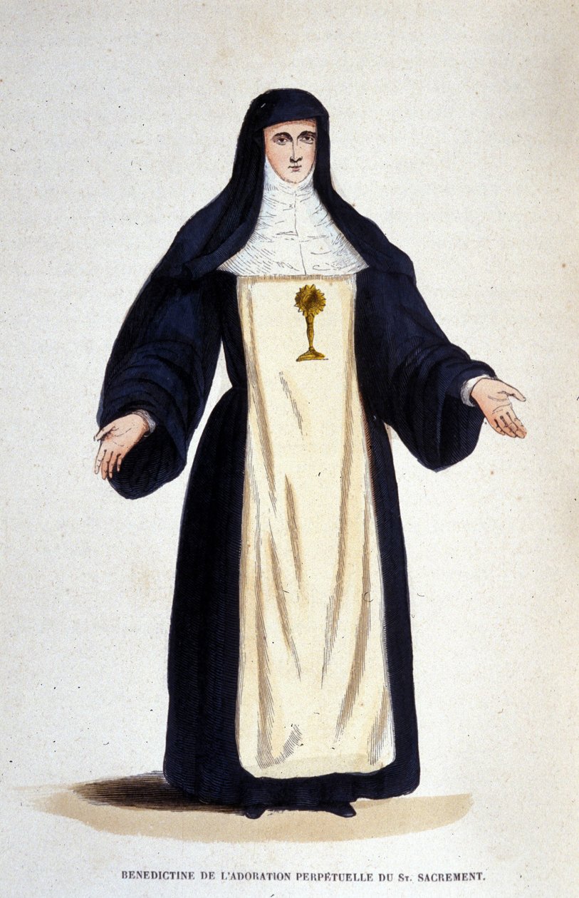 Benediktin věčné adorace Nejsvětější svátosti, řád založený Catherine de Bar v Paříži v roce 1654. od Unknown artist