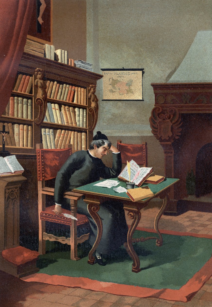 Benoît ARIAS MONTANUS (1527-1598). Slavný španělský teolog. po knize „Věda a její muži“ od Louise Figuiera. Barcelona 1881 od Unknown artist