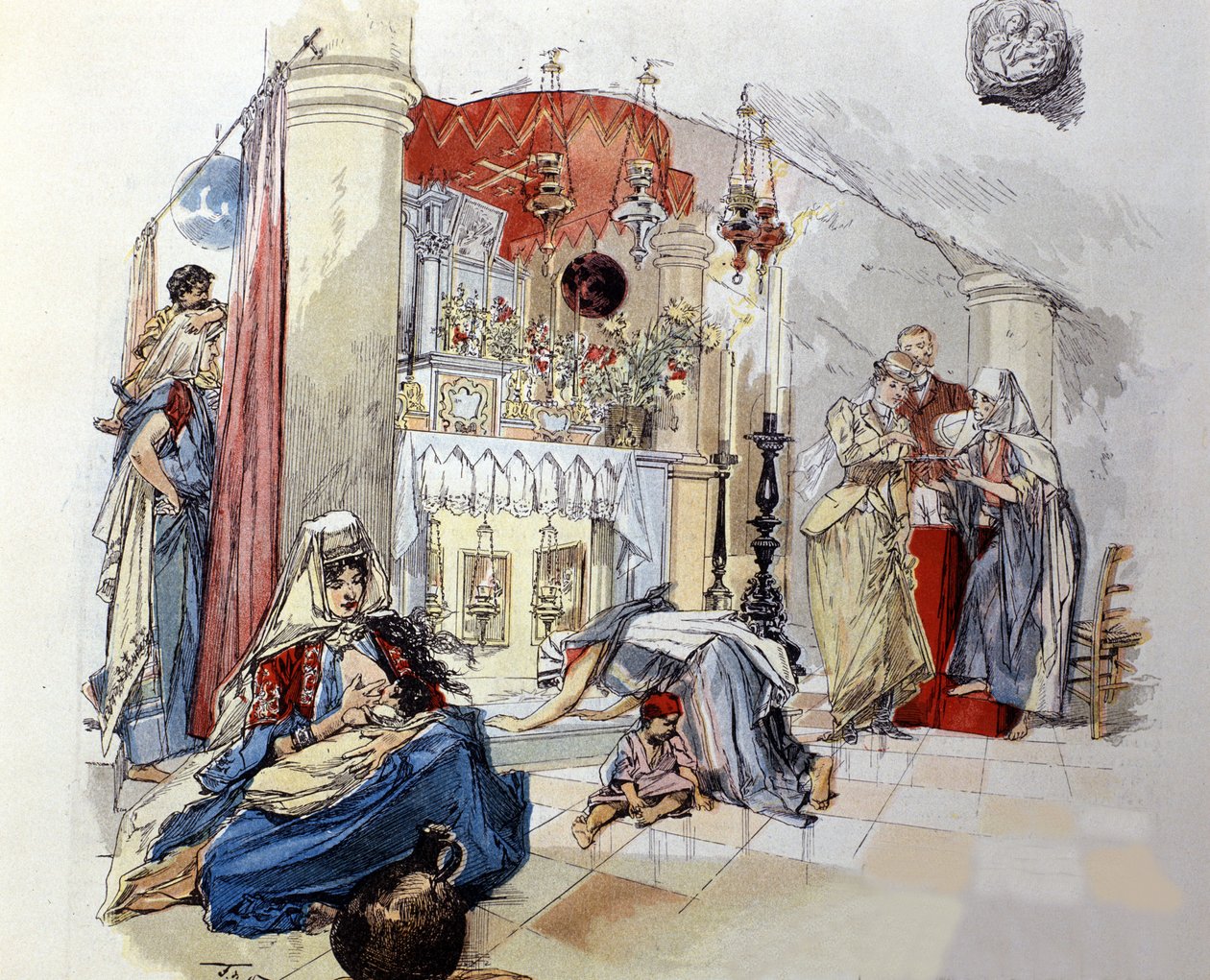 Bethlemm (Západní břeh Jordánu): Mléčná jeskyně. 1890 od Unknown artist
