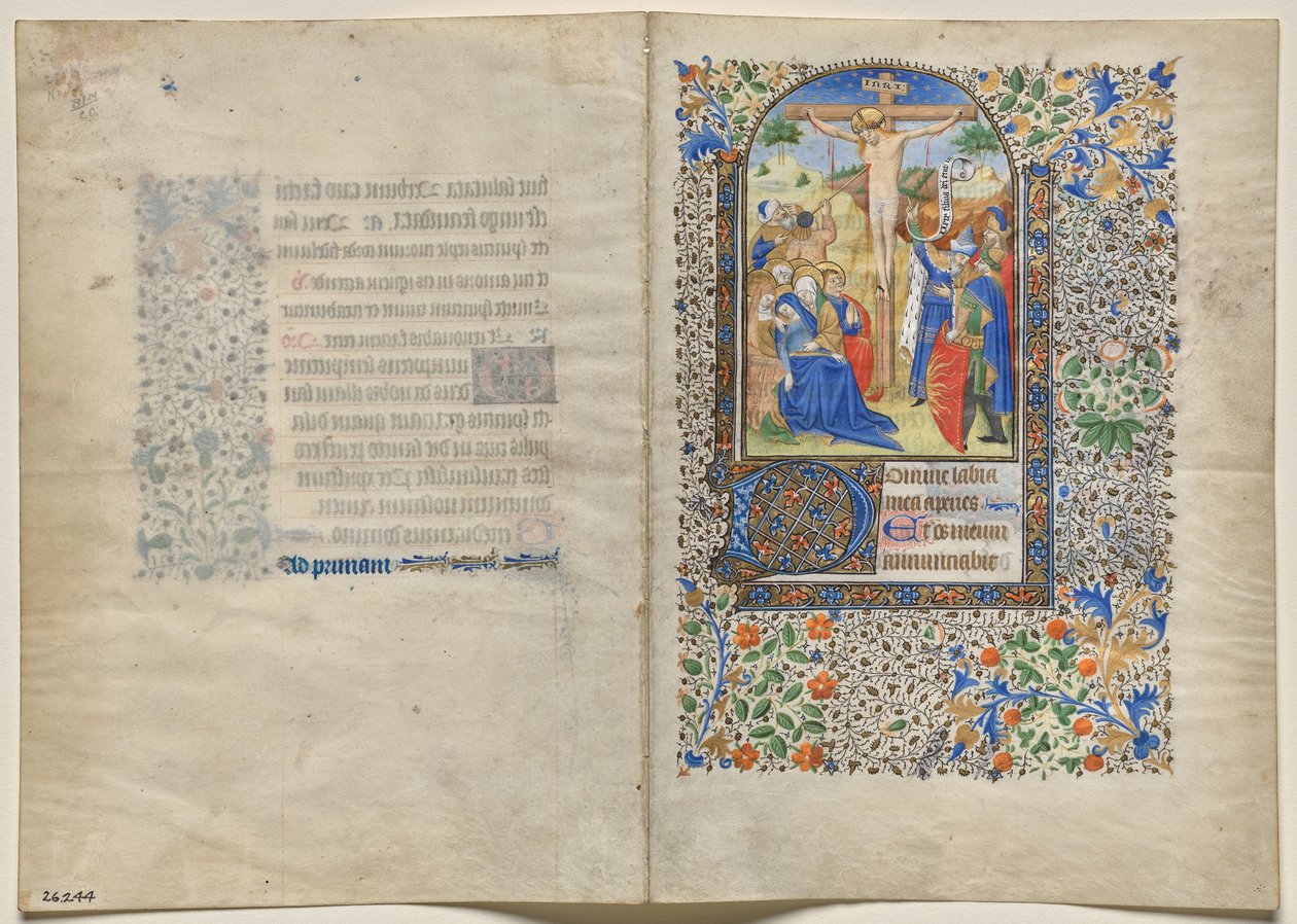 Bifolio z knihy hodin: Ukřižování: Hodiny kříže (recto) od Unknown artist