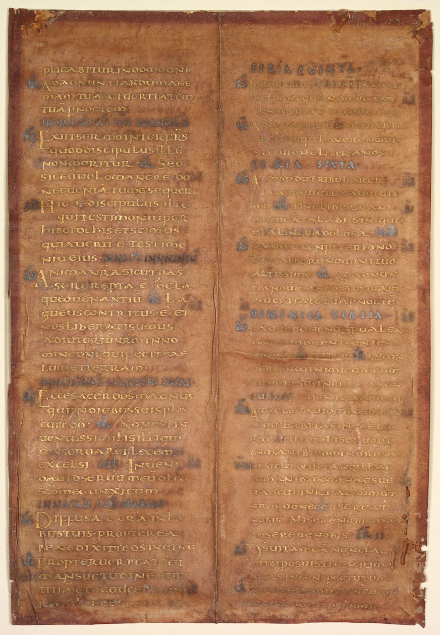 Bifolium vyříznuté z karolínského graduálu od Unknown artist