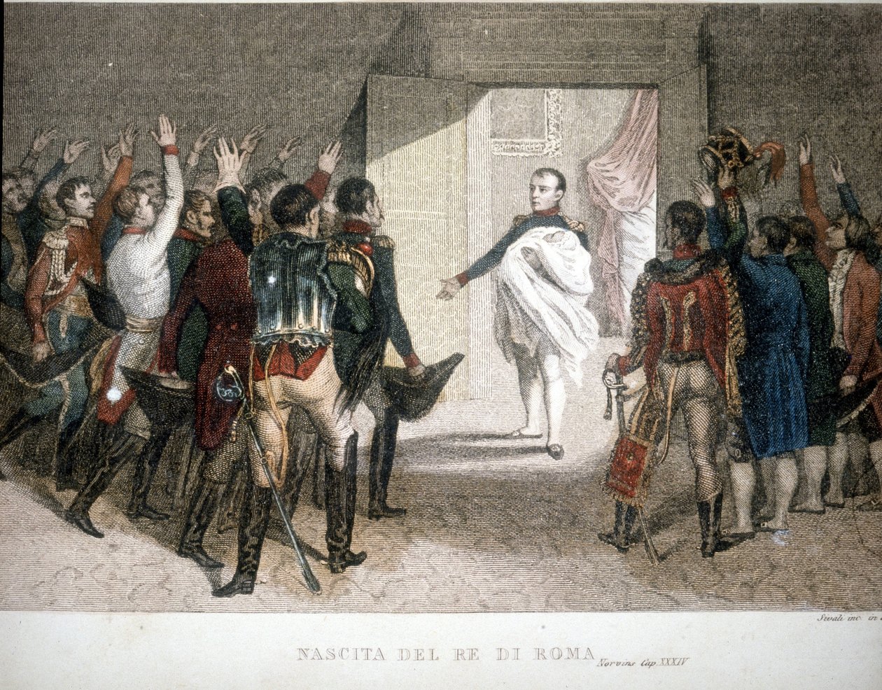 Narození římského krále: Napoleon II. (František Karel Josef Napoleon Bonaparte), syn císaře Napoleona I. (1769-1821). 1811-1832. od Unknown artist