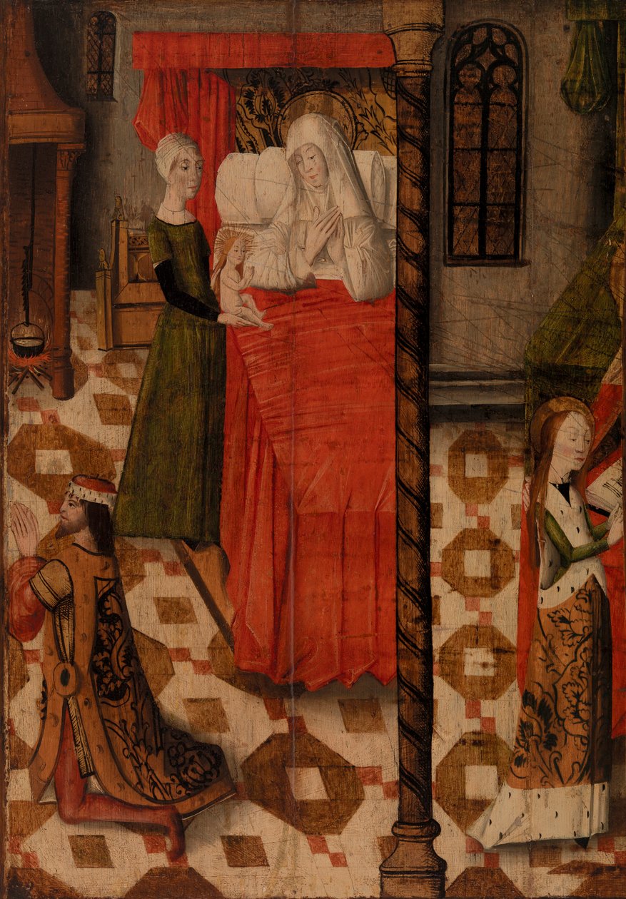 Narození Panny, mužský dárce a výchova Panny od Unknown artist