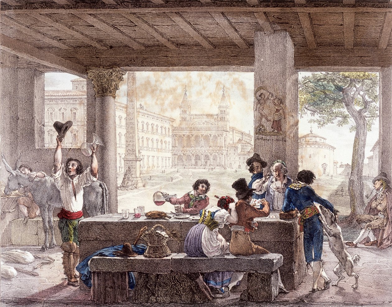 Bistro v Římě kolem roku 1820. od Unknown artist