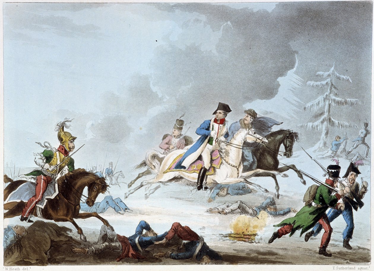 Bonaparte v bitvě u Krasnoje - v „“napoleonských válkách“ od Sutherlanda, Dubourg, Londýn od Unknown artist