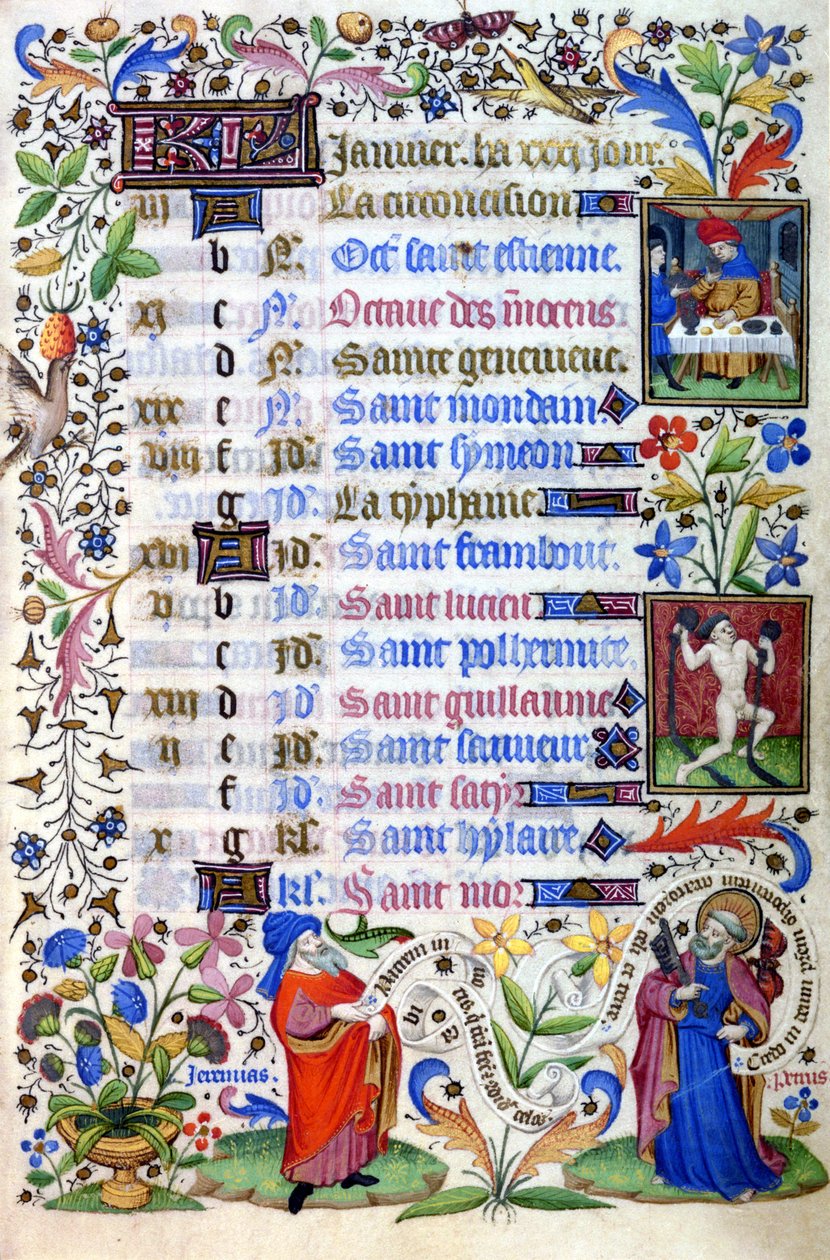 Kniha hodin 15. století. Měsíc leden. Milán, Biblioteca Trivulziana. od Unknown artist
