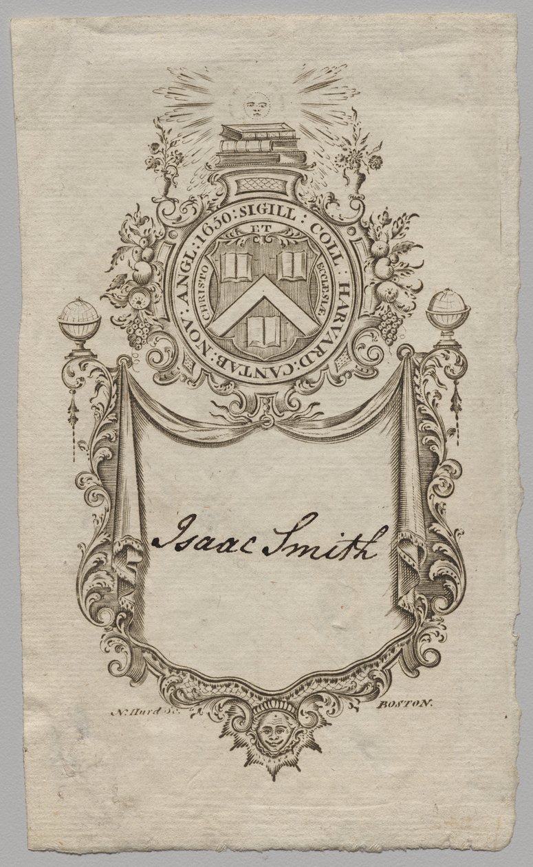 Knihovna: Erb s nápisem Isaac Smith od Unknown artist