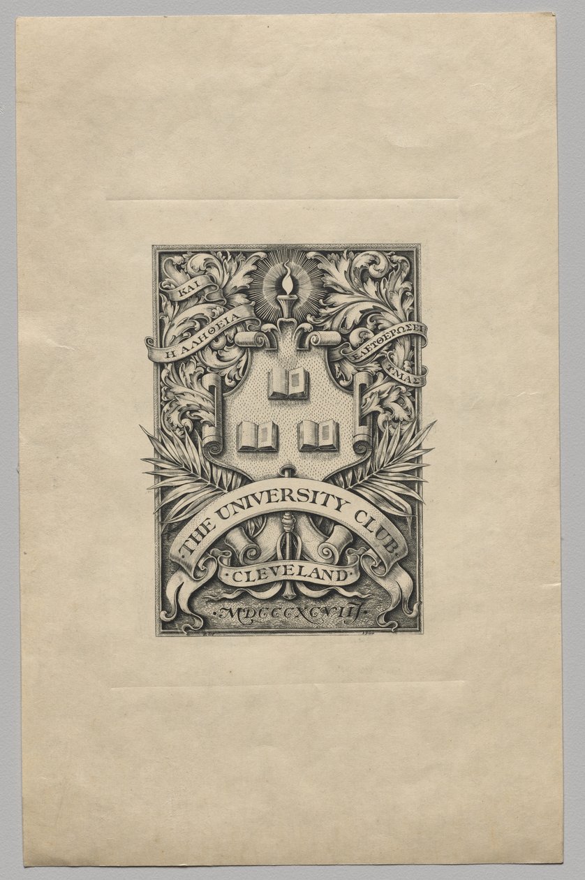 Knihovna: Univerzitní klub, Cleveland od Unknown artist