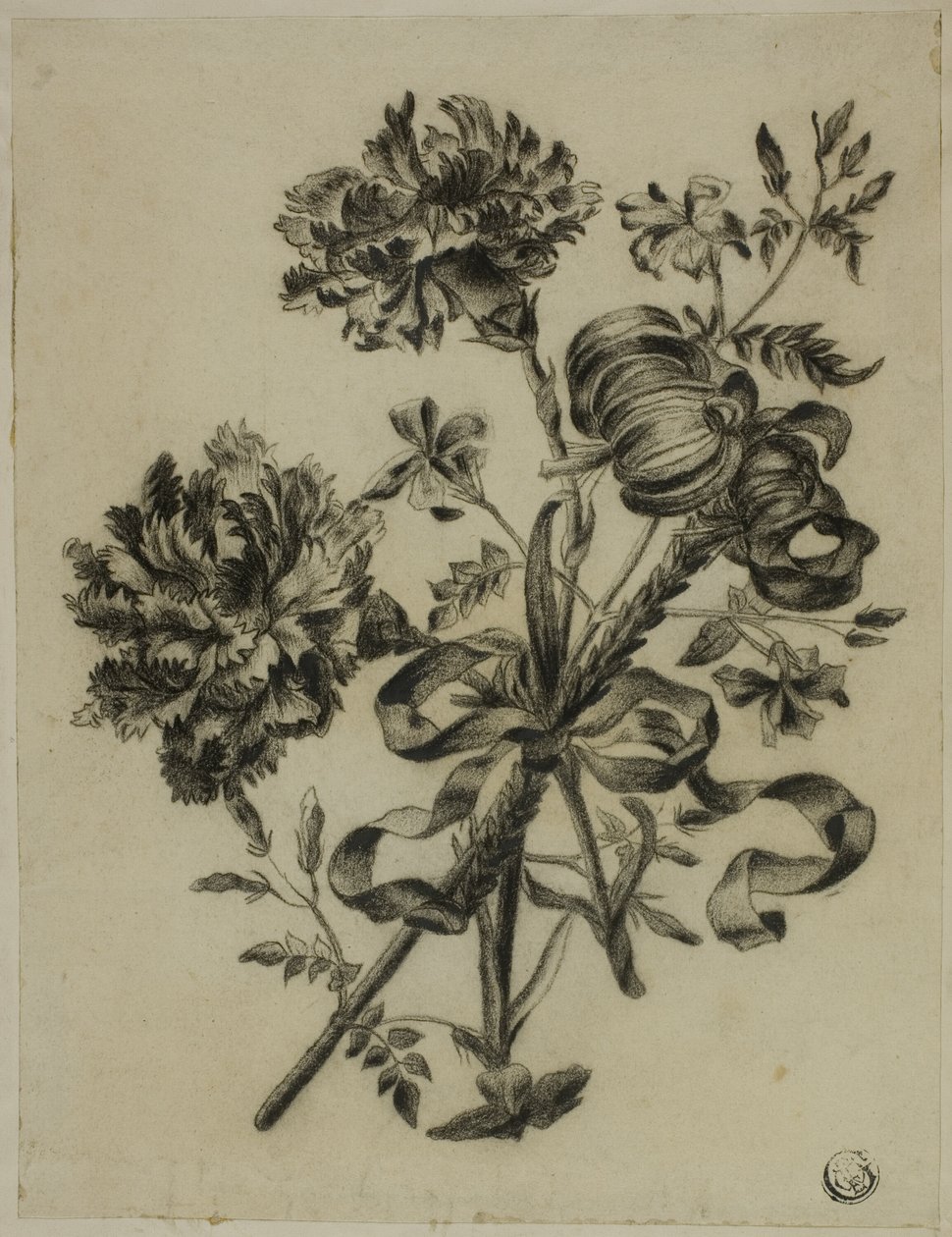 Kytice z karafiátů a lilií od Unknown artist