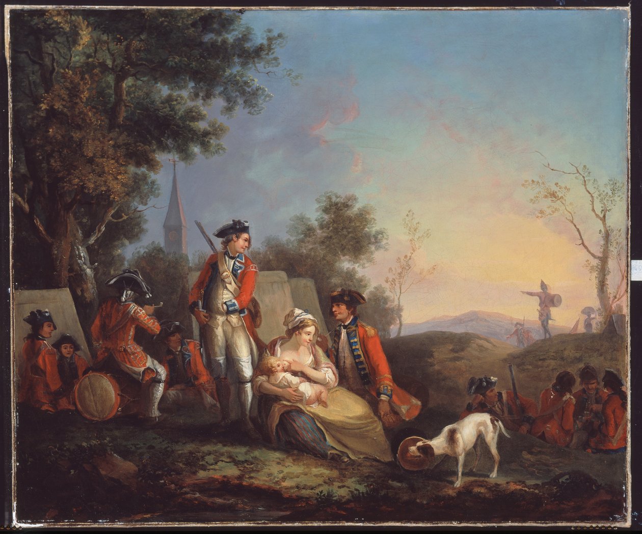 Britští pěšáci královského pluku v táboře od Unknown artist