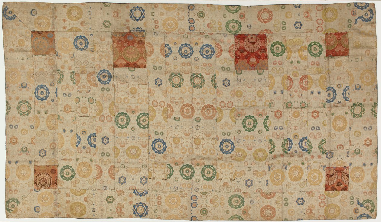 Brokát, hedvábí. Roucho buddhistického mnicha, záplatované; kesa od Unknown artist