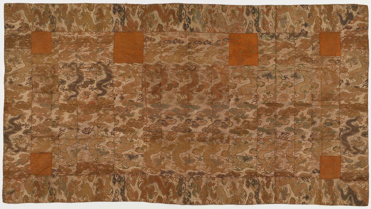 Brokát, hedvábí, roucho buddhistického mnicha, záplatované; od Unknown artist