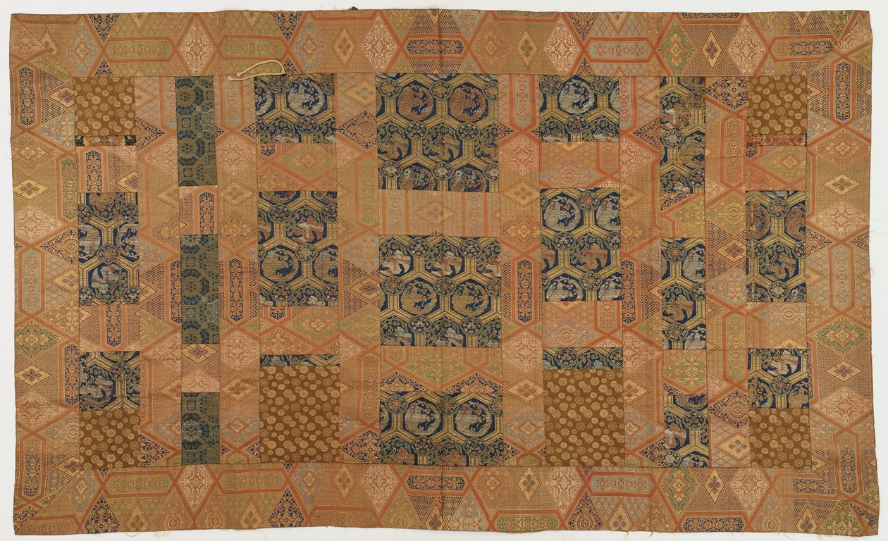 Brokát, hedvábí, roucho buddhistického mnicha, záplatované; od Unknown artist