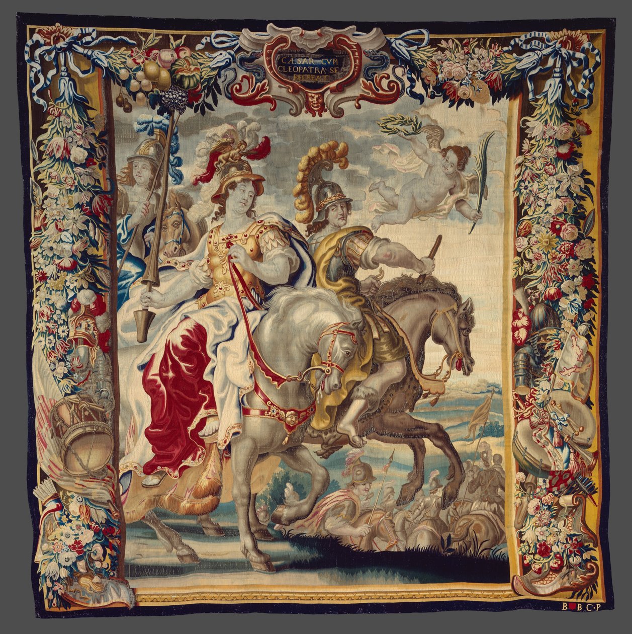 Caesar a Kleopatra si užívají z knihy Příběh Caesara a Kleopatry od Unknown artist