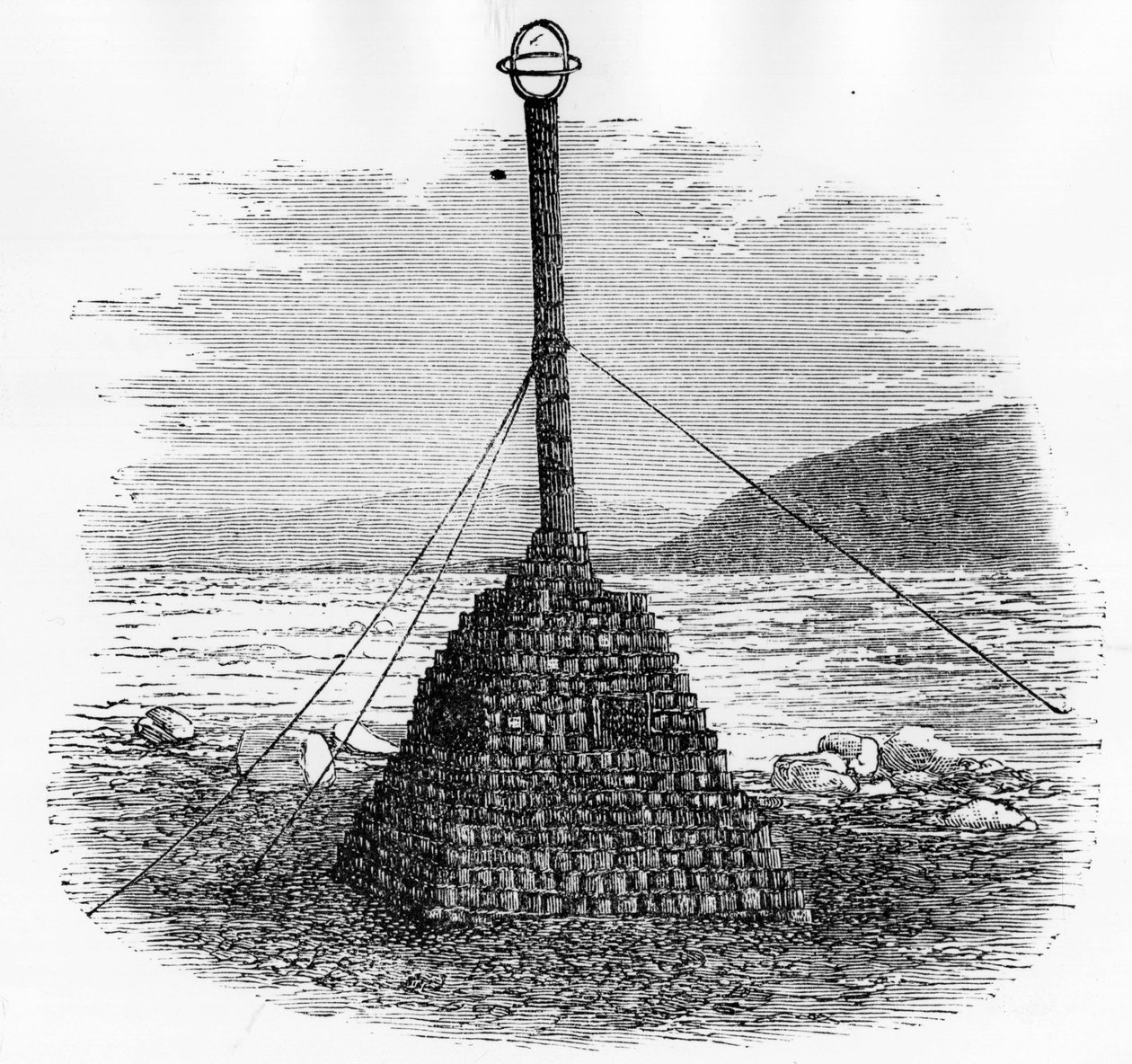 Mohyla a poštovní schránka na severním pólu - Georges S. Nares, A Polar Sea Voyage, Paris: Hachette od Unknown artist