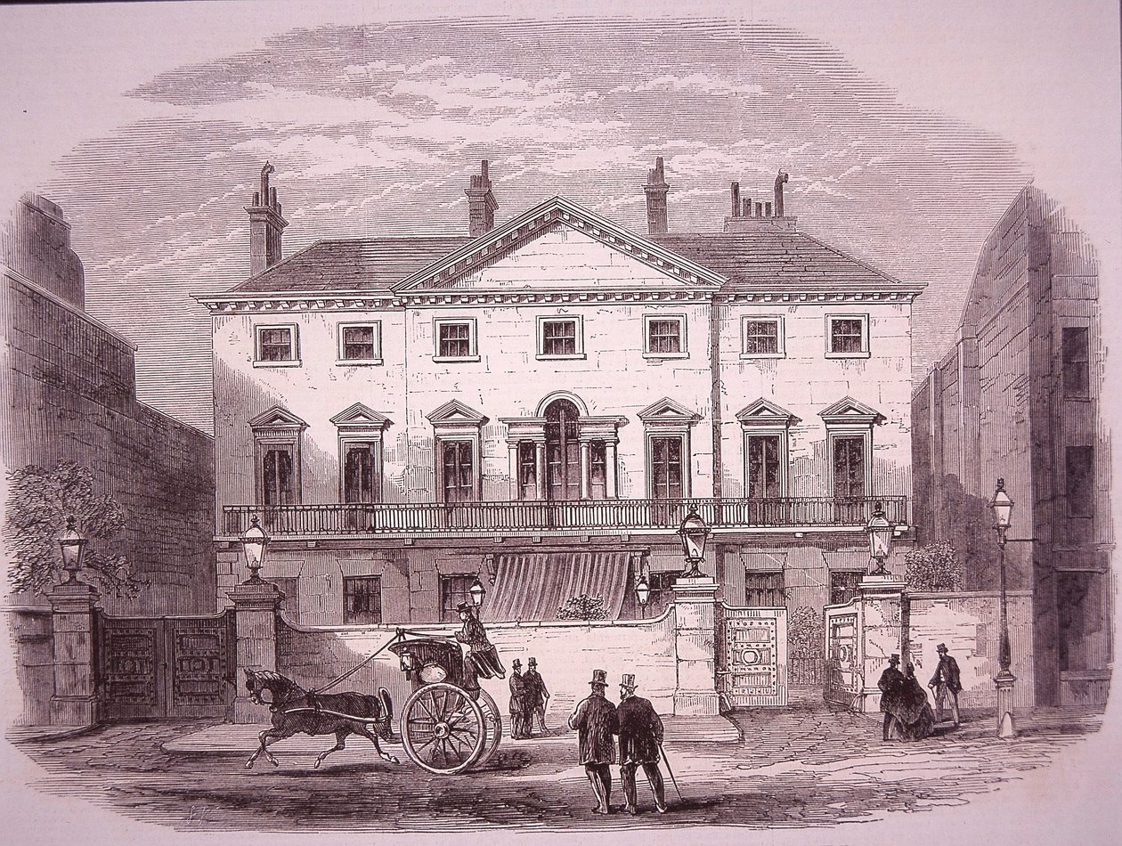 Cambridge House na Piccadilly v roce 1860, domov premiéra lorda Palmerstona od Unknown artist