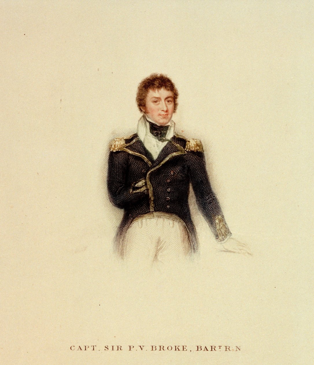 Kapitán P.V. Broke, Královské námořnictvo, počátek 19. století (kolorovaná rytina) od Unknown artist