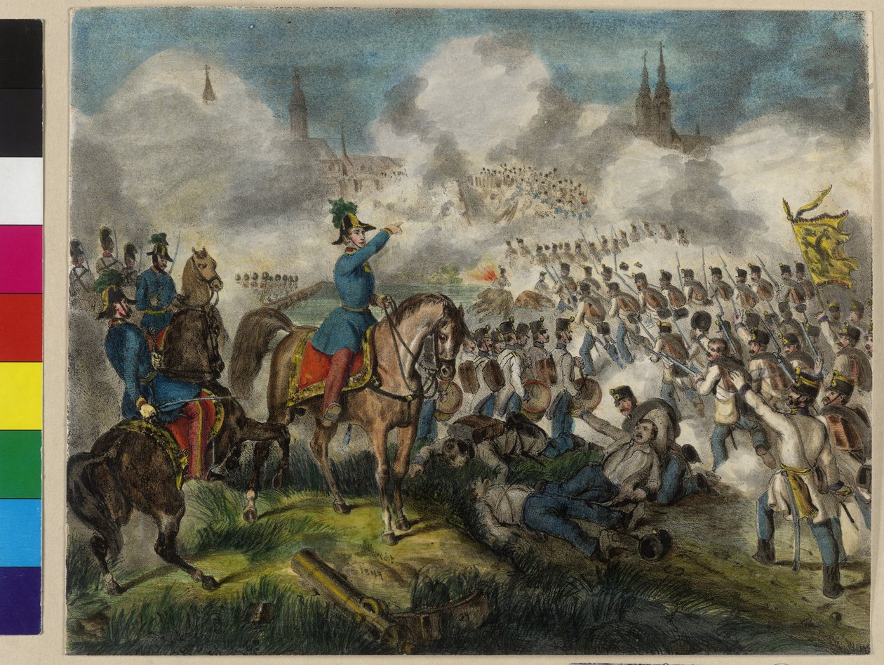 Zajetí Raabu 28. června 1849 prostřednictvím císařských vojsk od Unknown artist