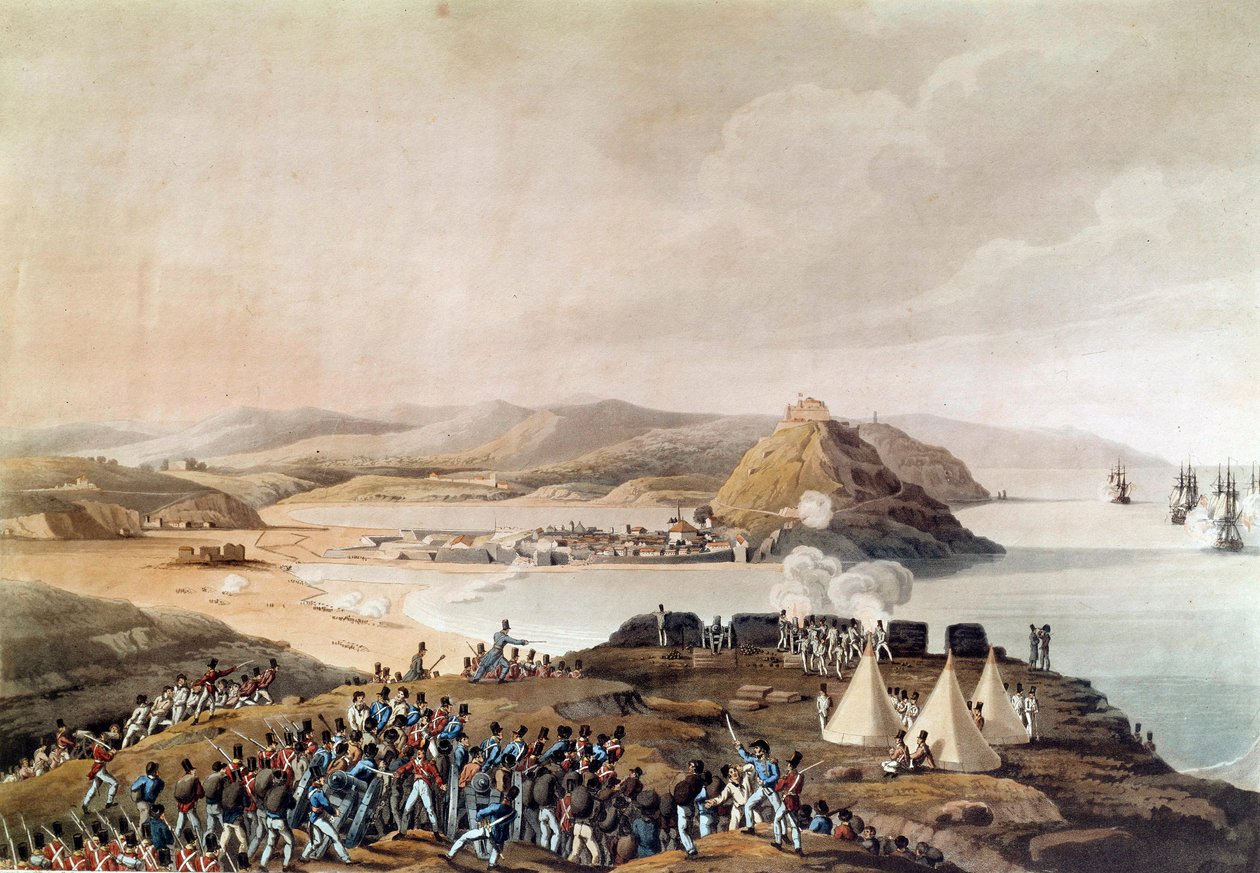 Dobytí města a citadely San Sebastian ve Španělsku v září 1813 Litografie období Paříž, Musee de l