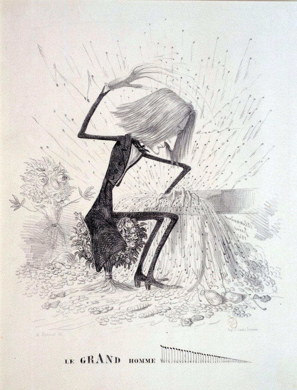 Kreslený film zobrazující skladatele Franze Liszta (1811-1886) od Unknown artist