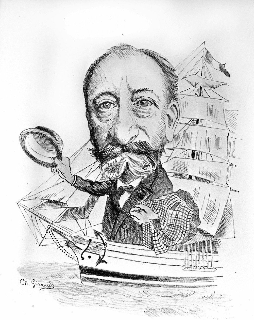 Cartoon on Camille Saint Saens (Saint-Saens) (1835 - 1921), francouzský skladatel. od Unknown artist