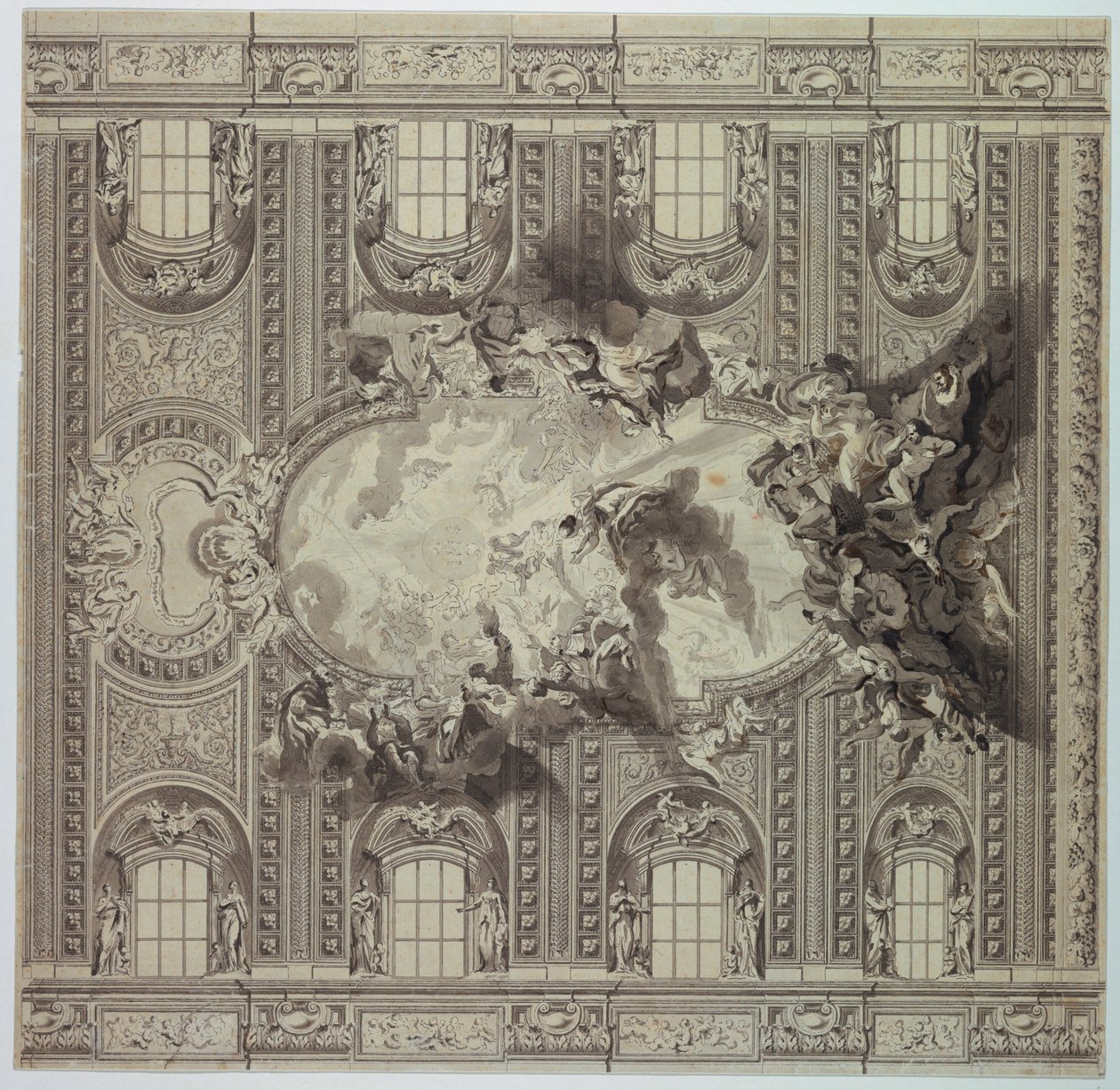 Strop kostela Gesù, Řím, Itálie od Unknown artist
