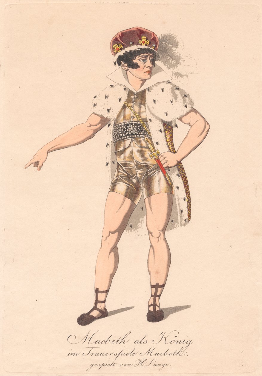 Postavy z německé produkce Macbeth (jeden ze šesti leptů) od Unknown artist