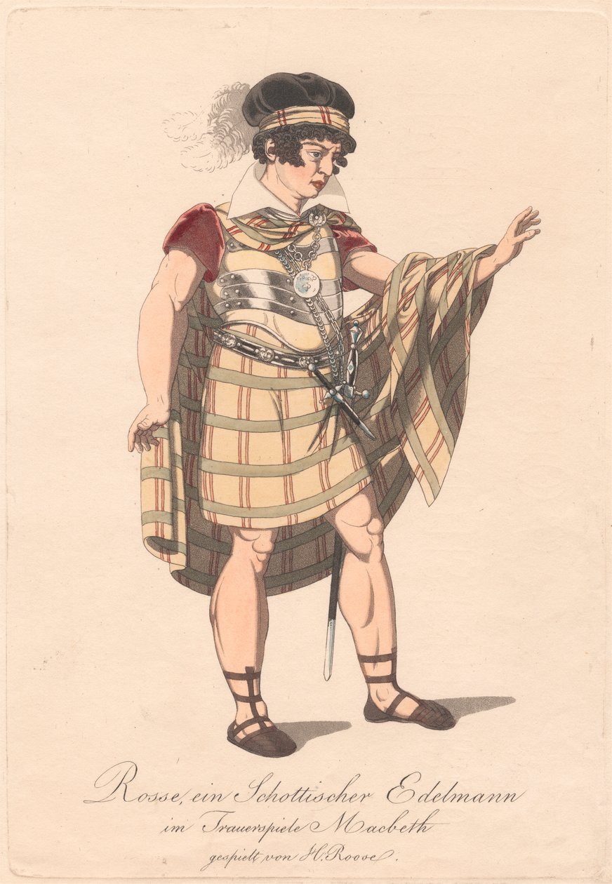 Postavy z německé produkce Macbeth (jeden ze šesti leptů) od Unknown artist