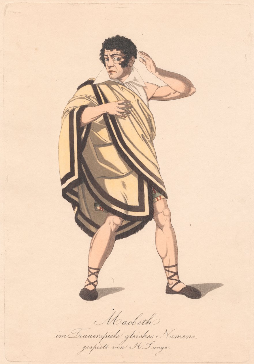Postavy z německé produkce Macbeth (jeden ze šesti leptů) od Unknown artist