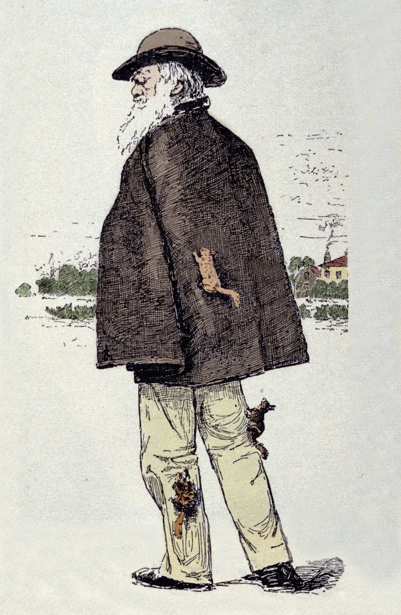Charles Darwin (1809 - 1882), anglický přírodovědec s veverkami. od Unknown artist