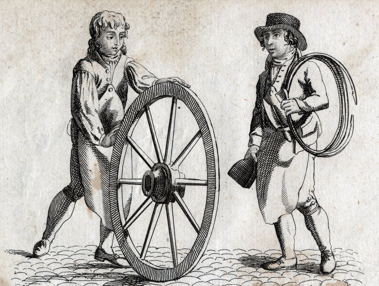 Charron s vozíkovým kolem a učedníkem Rytina z konce 18. století. od Unknown artist