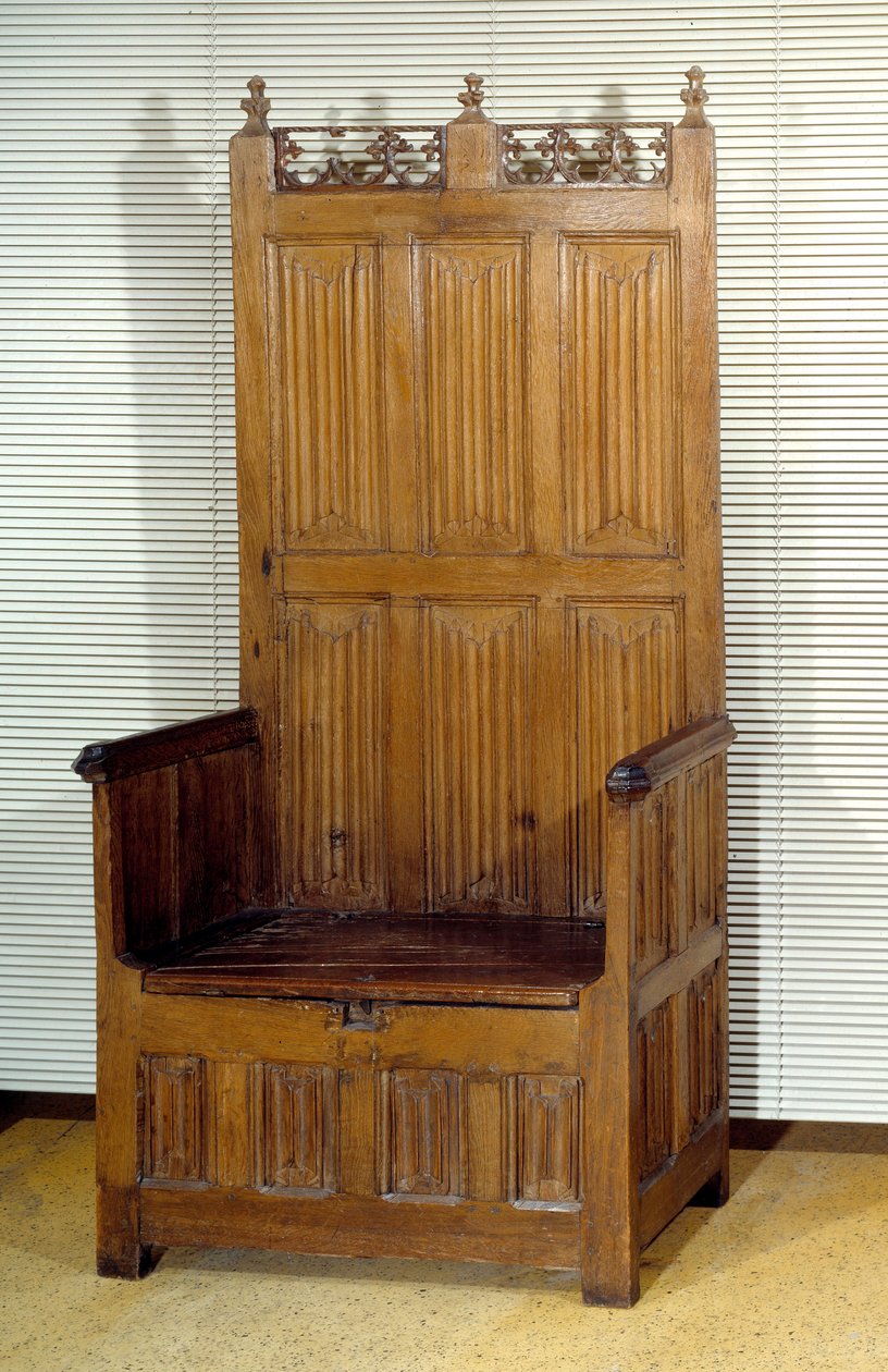 Truhla z obřadního dubu se dvěma místy vyhrazenými pro vrchnost. Konec 15. století. Paříž, dekorativní umění. od Unknown artist