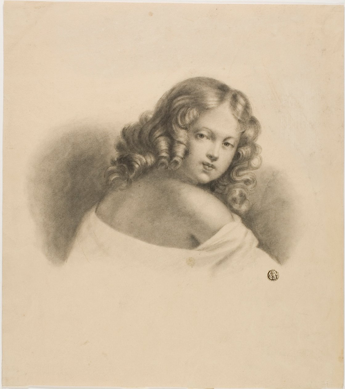 Dítě s kudrnatými vlasy od Unknown artist
