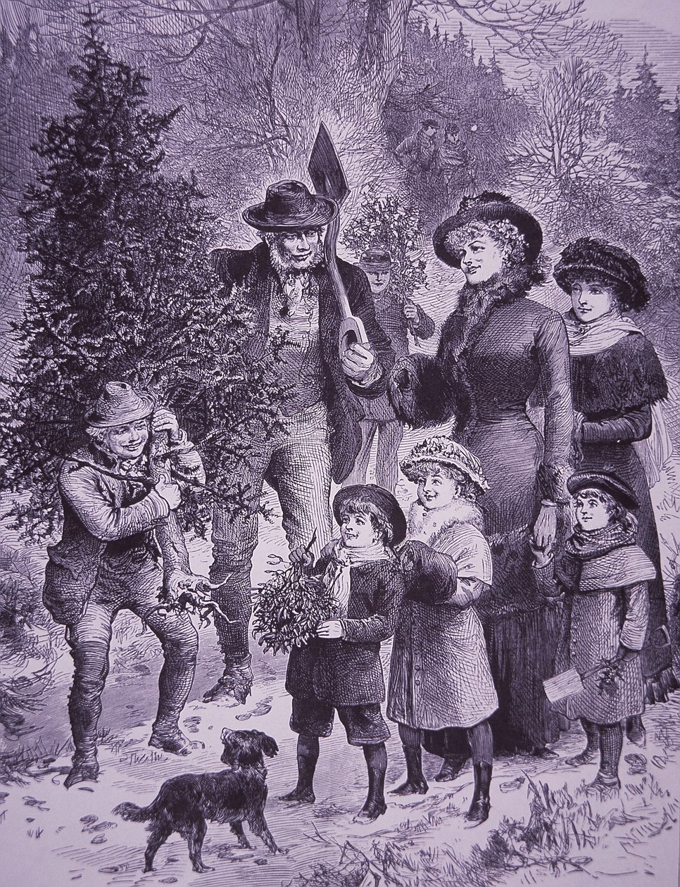 Prodejce vánočních stromků (rytina) od Unknown artist