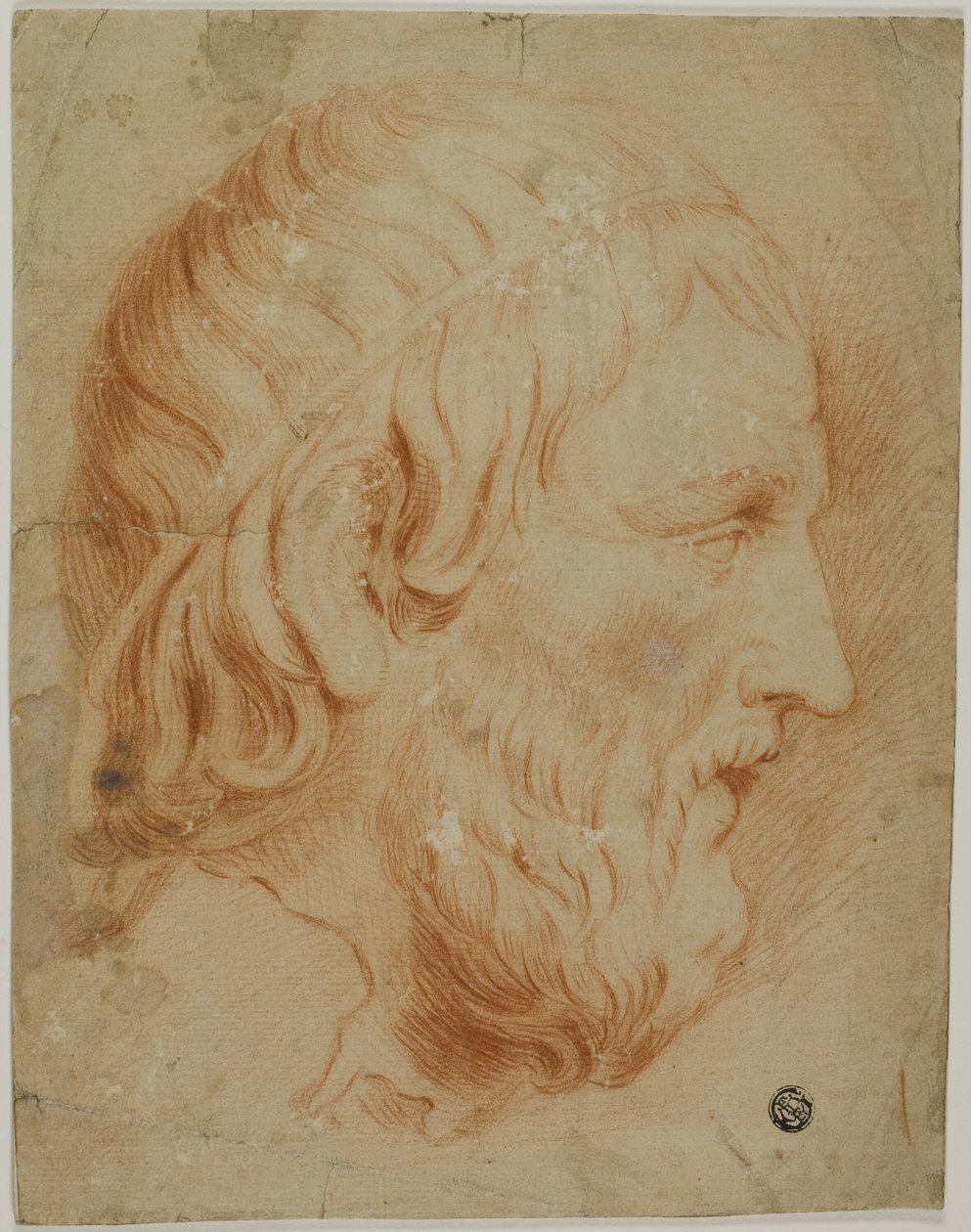 Klasický profil vousatého muže od Unknown artist