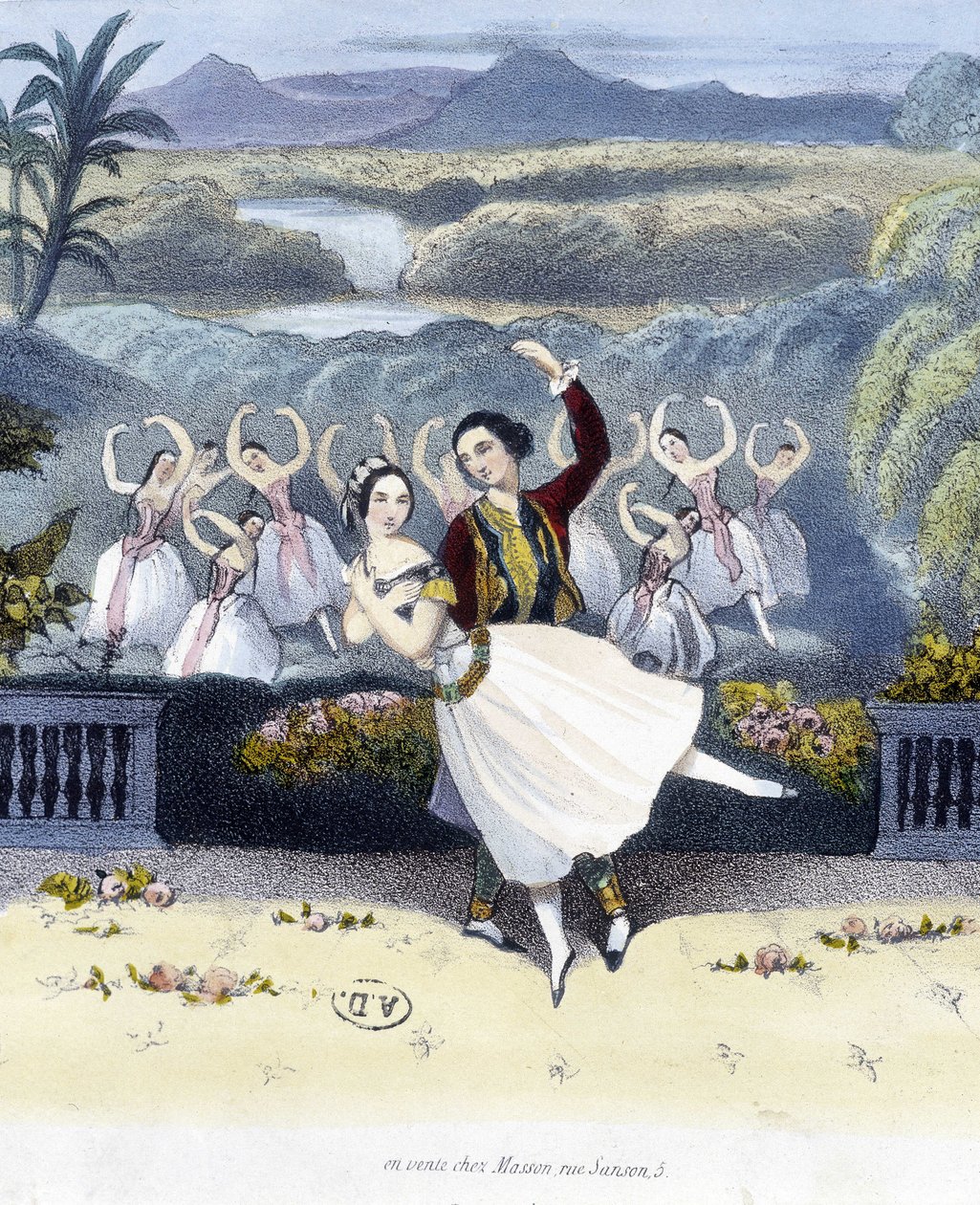Klasický tanec: romantický - kresba, n.d. od Unknown artist