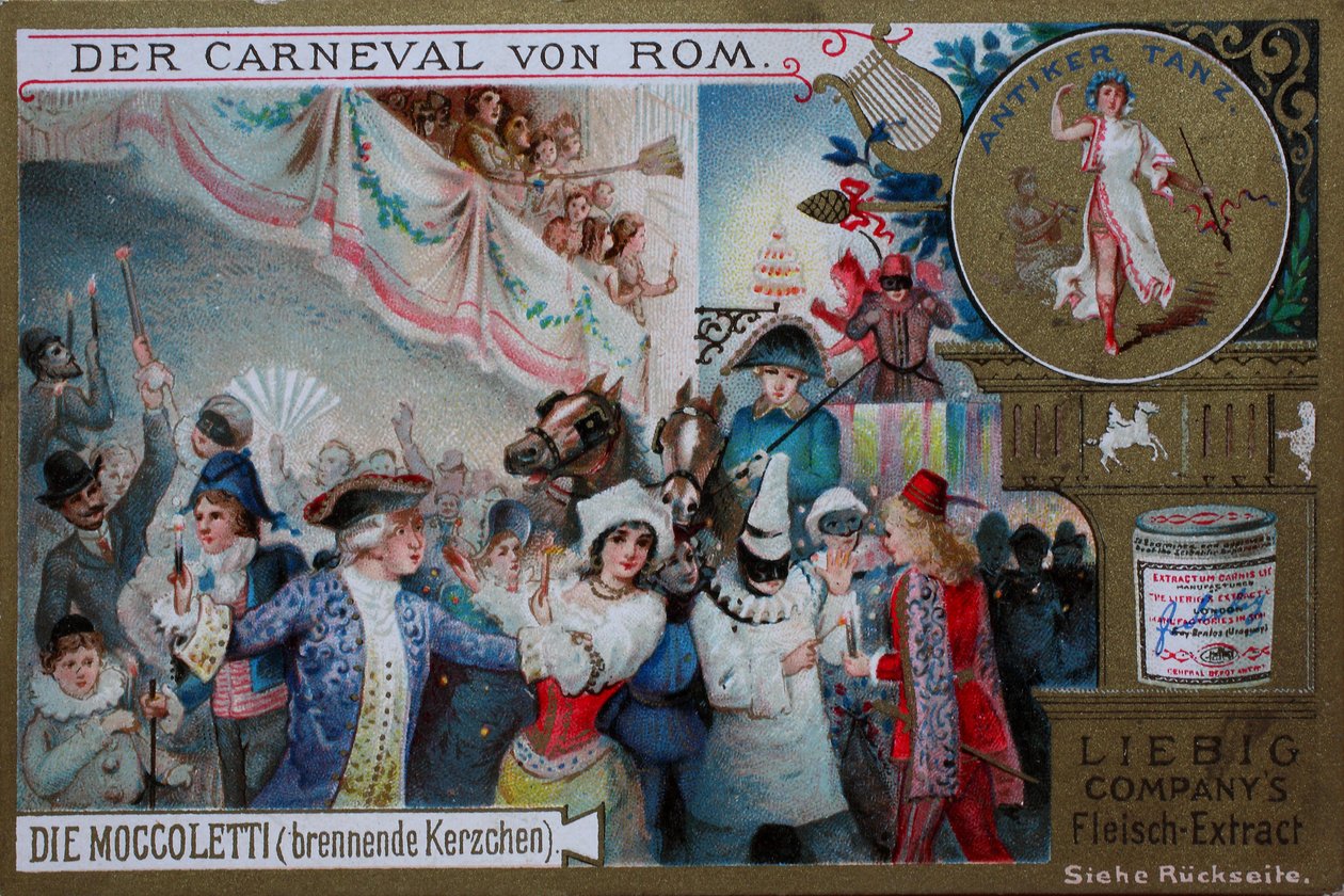 Sběratelská série obrázků Římský karneval, Moccoletti, hořící svíčky od Unknown artist
