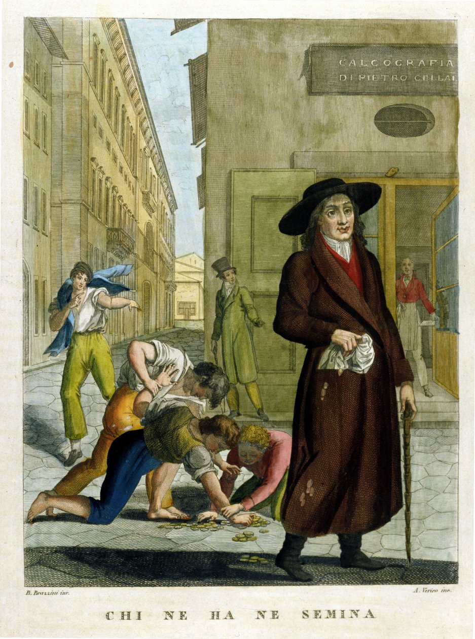 Sestava přísloví, rytina z konce 18. století od Unknown artist