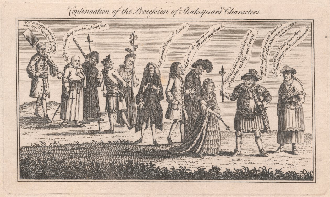 Pokračování Průvodu Shakespearových postav od Unknown artist