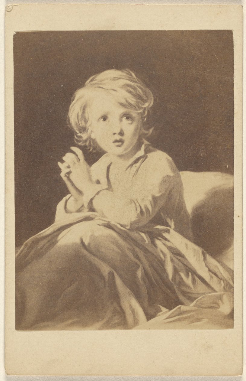 [kopie obrazu zobrazujícího dítě modlící se v posteli] od Unknown artist