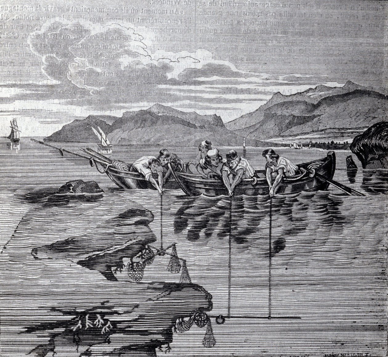 Lov korálů s pomocí salaber a zařízení. od Unknown artist