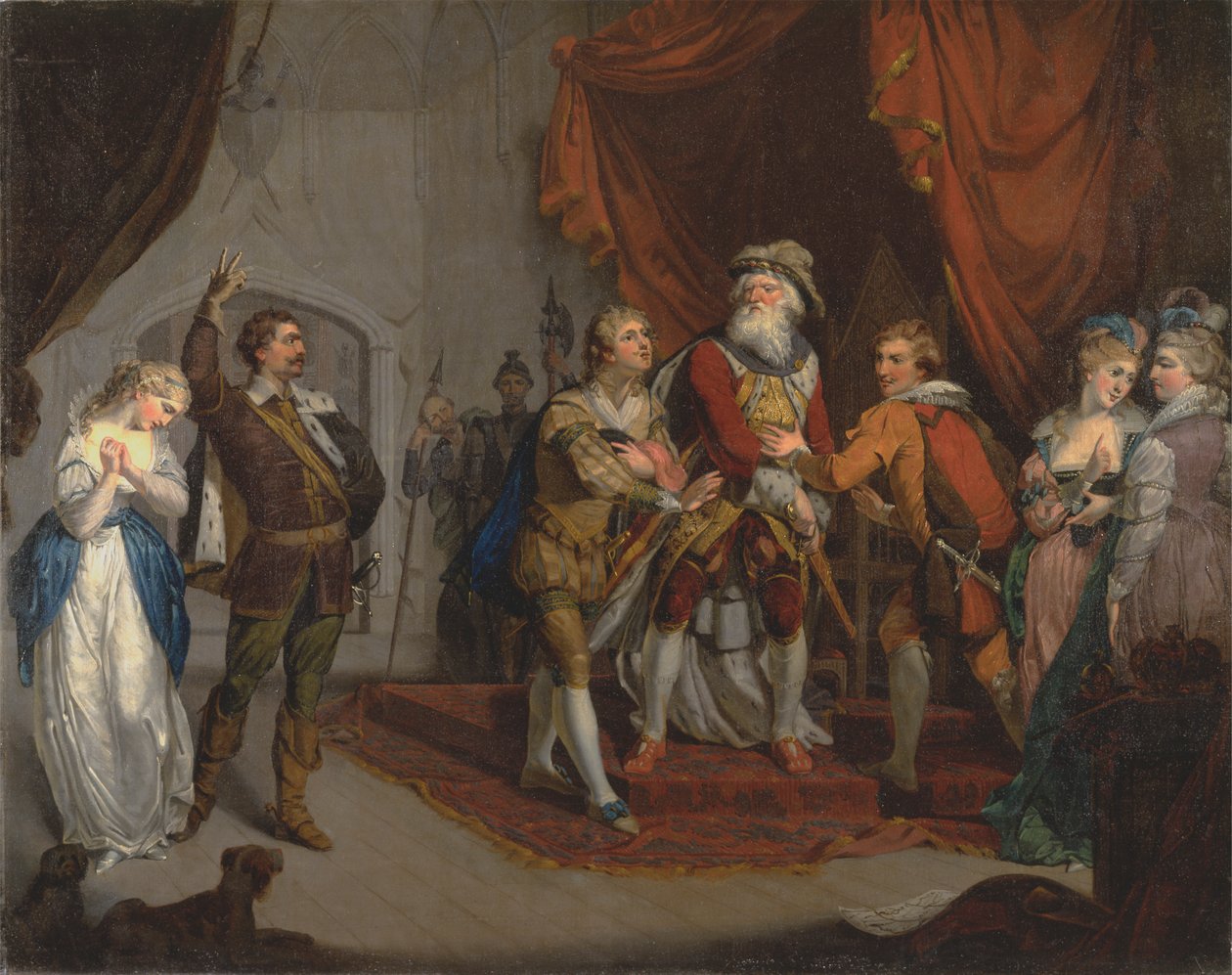 Cordelie opanovaná hrabětem z Kentu, ze Shakespearova „Král Lear“, já, i. od Unknown artist