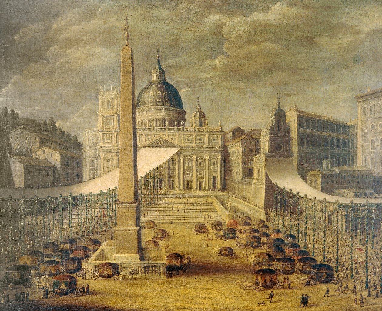 Procesí Božího těla na Svatopetrském náměstí v době papeže Inocence X., cca 1646, od neznámého umělce, olej na plátně od Unknown artist